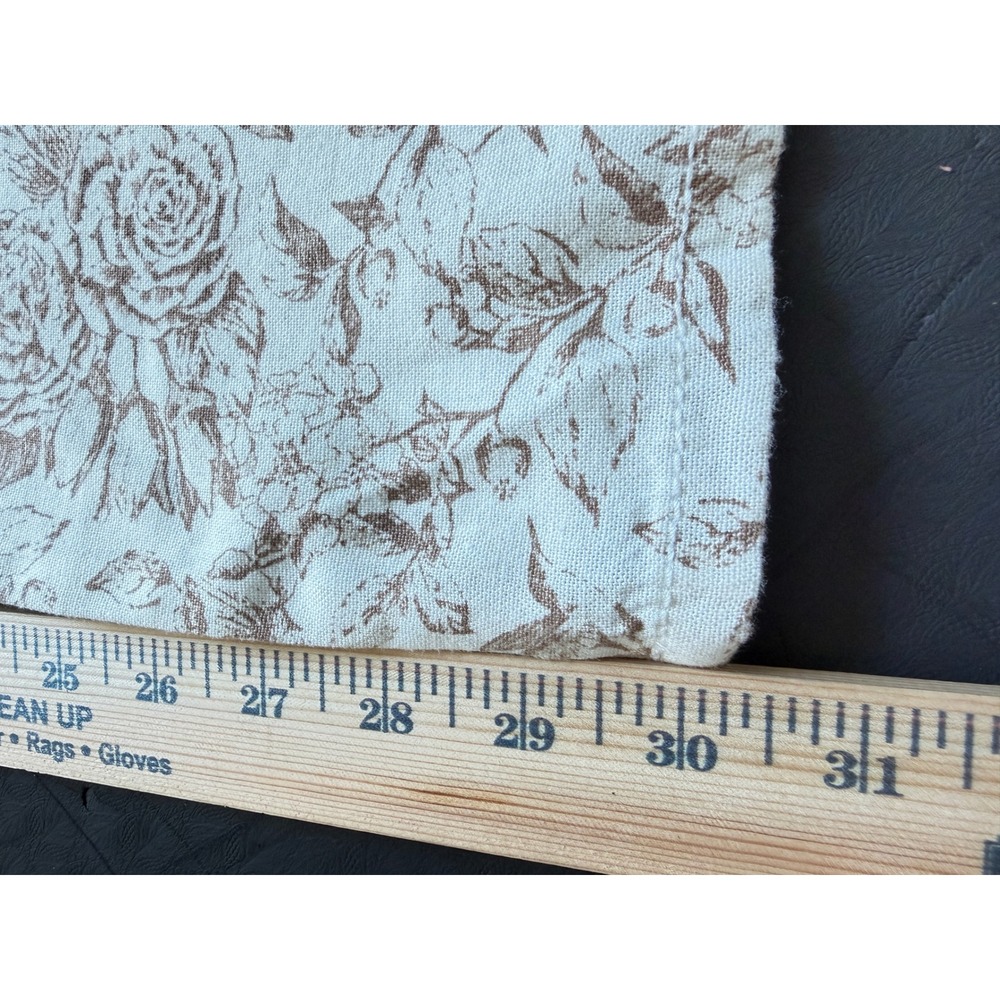 Women’s Wide-Leg Drawstring Floral Lounge Pants - White & Light Brown - Picture 14 of 14